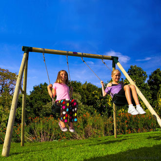 Plum Marmoset wooden double swing frame